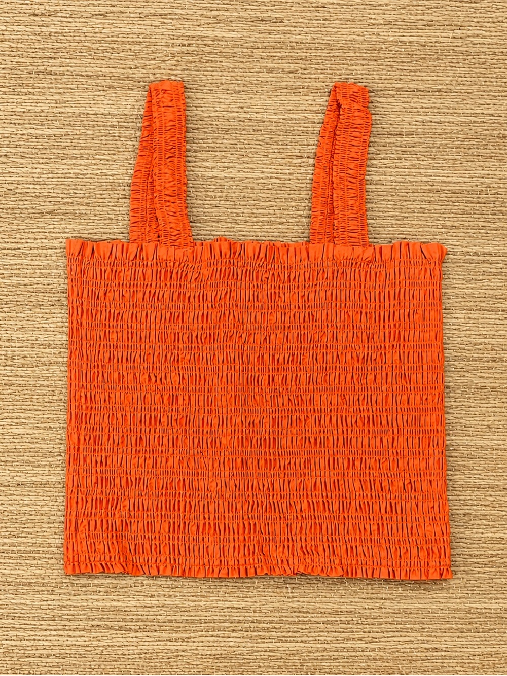 Ariat Darla Smocked Cropped Square-Neck Tank Top Langoustino Boho Western Size M - Picture 3 of 11